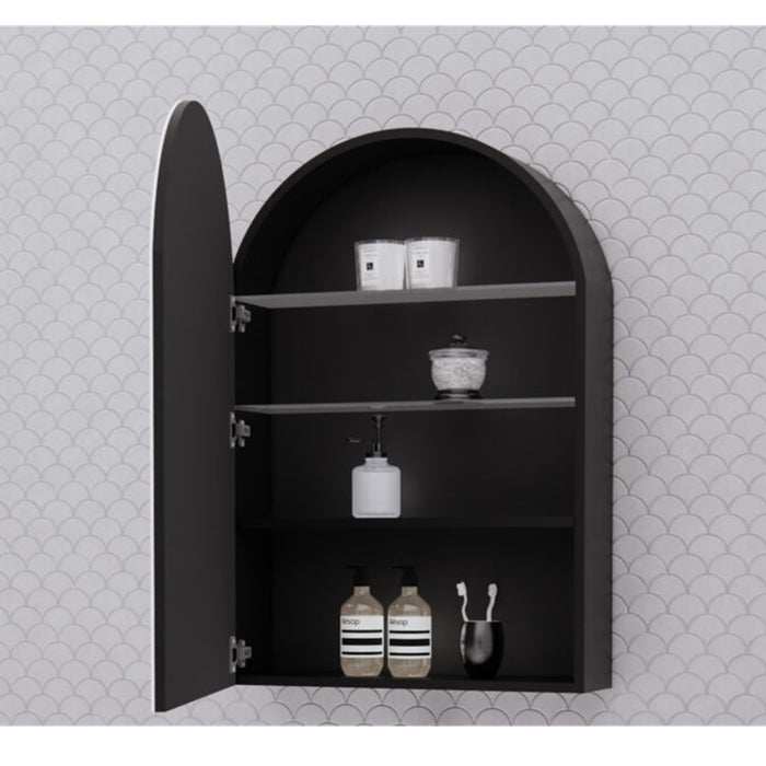600*870*140mm ABS London Matt Black/White Arch Mirror Shaving Cabinet