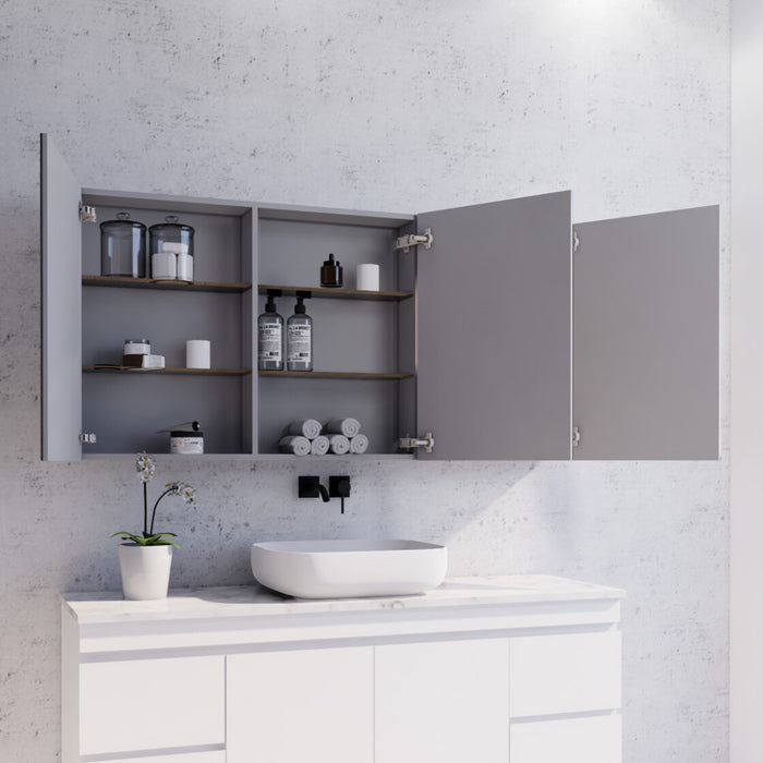 450-1500*720*150mm ABS Geneva Flat Oak Timber Gloss White Wall Hung Mirror Shaving Cabinet