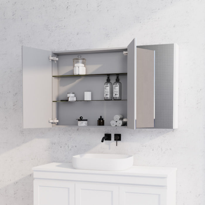450-1500*720*150mm ABS Geneva Flat Oak Timber Matt White Wall Hung Mirror Shaving Cabinet