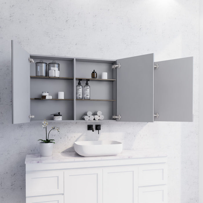 450-1500*720*150mm ABS Geneva Flat Oak Timber Matt White Wall Hung Mirror Shaving Cabinet