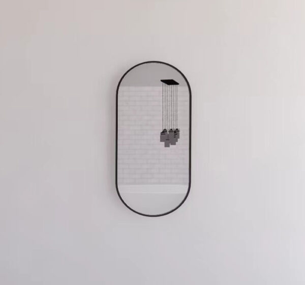 900/1200/1500mm ABS Gold/Black Framed Plain Oval Wall Mounted Mirror Only - HD reno