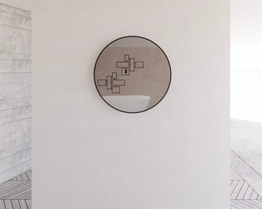 800/600mm ABS Gold/Black/Brushed Nickel Framed Plain Round Wall Mounted Mirror Only - HD reno