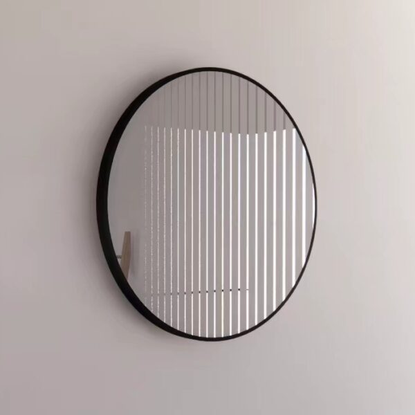800/600mm ABS Gold/Black/Brushed Nickel Framed Plain Round Wall Mounted Mirror Only - HD reno
