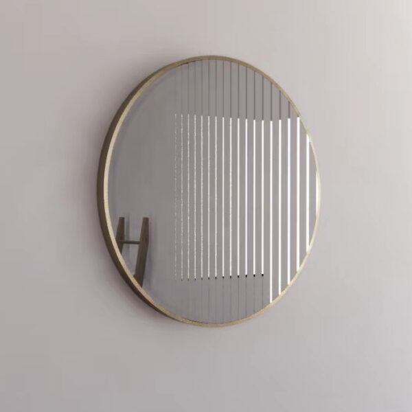 800/600mm ABS Gold/Black/Brushed Nickel Framed Plain Round Wall Mounted Mirror Only - HD reno