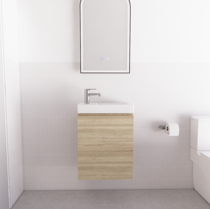450*250*550mm Forest Timber Light Oak Wall Hung Mini Vanity - HD reno