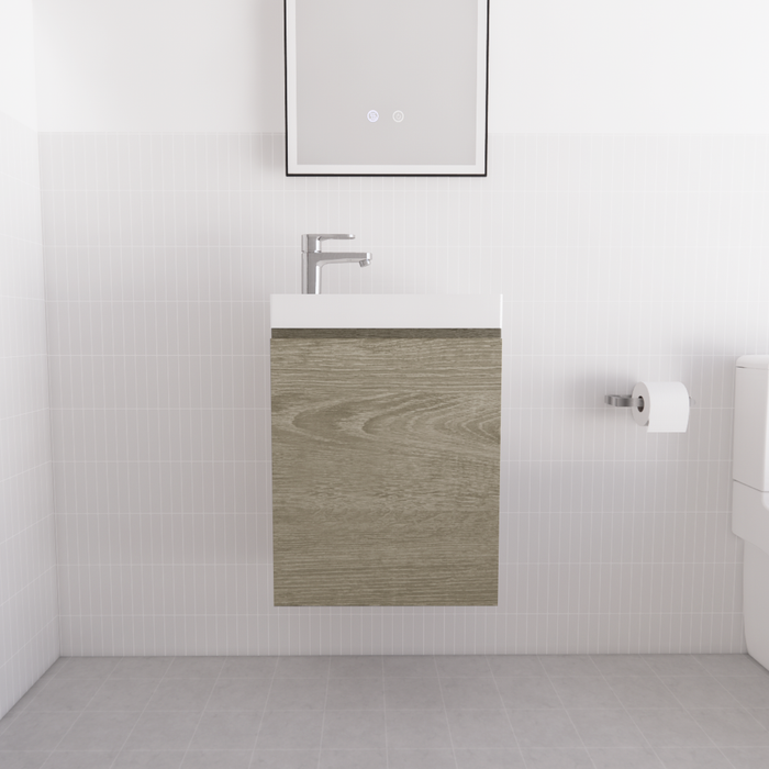 450*250*550mm Forest Timber Dark Oak Mini Wall Hung Vanity - HD reno