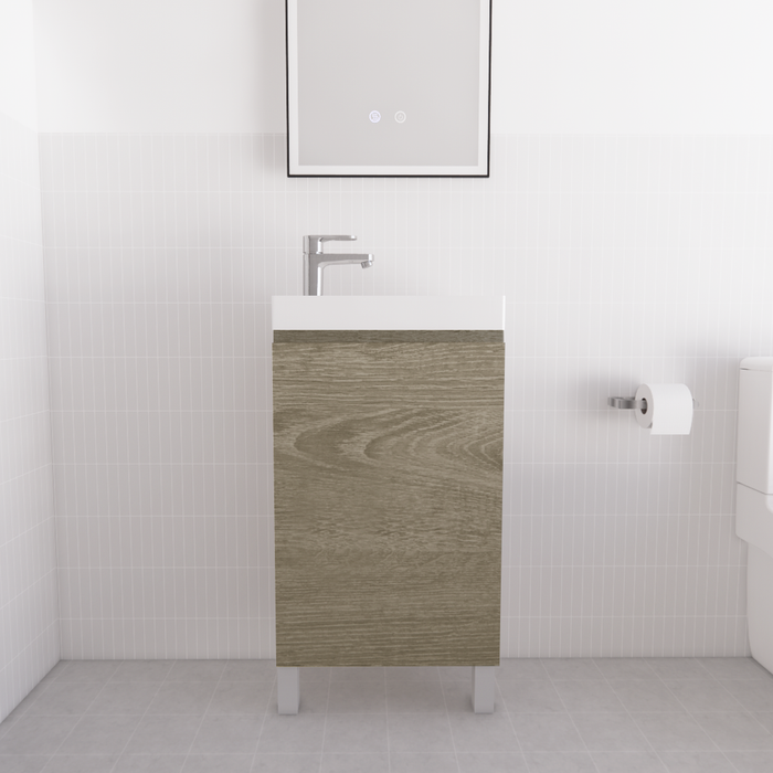 450*250*850mm Forest Timber Dark Oak Mini Freestanding Vanity - HD reno