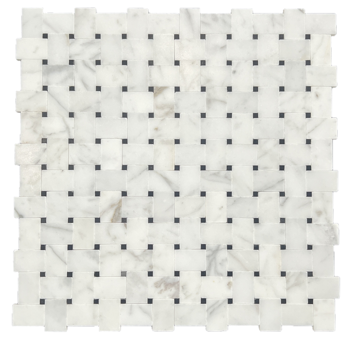 Basketweave Statuario+Nero