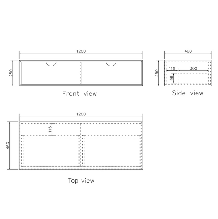 1200mm Otti Moonlight Vanity Satin White Wall Hung Cabinet and Solid Surface Basin Led Shaving Cabinet