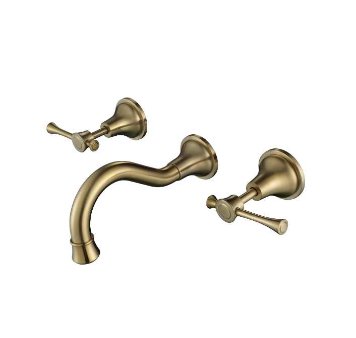 Modernnational Montpellier Brushed Bronze Solid Brass Wall Spa And Sink Set