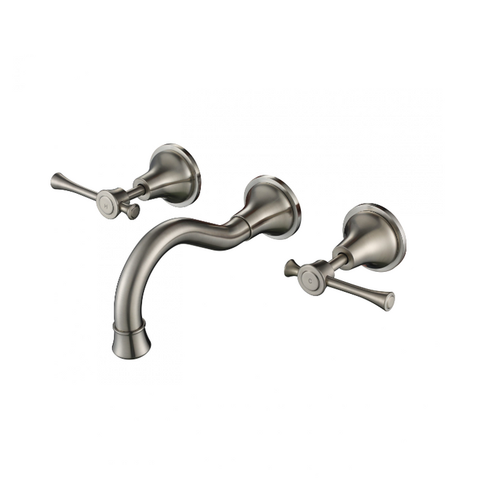 Modernnational Montpellier Brushed Nickel Solid Brass Wall Spa And Sink Set