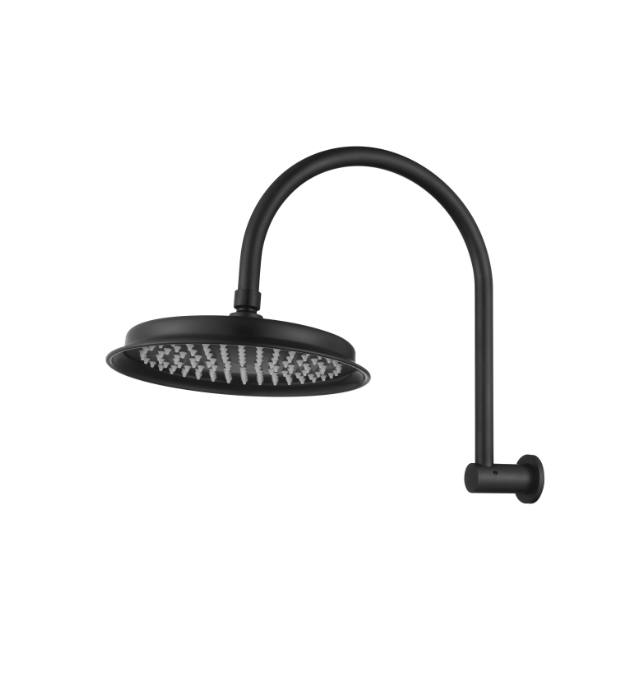 MN Matte Black Montpellier Shower Arm With Shower Head