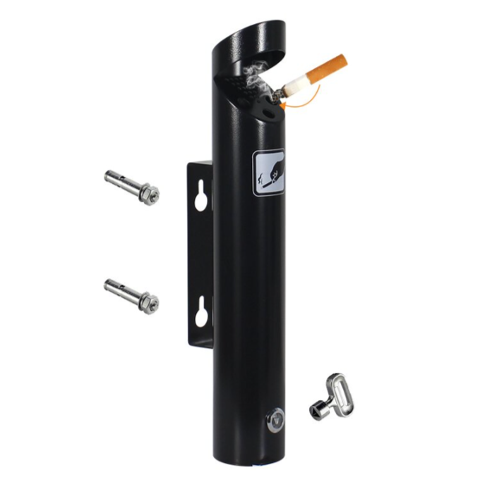 Commercial Stainless Steel Black Outdoor Wall Mounted Ashtray MY-5-03