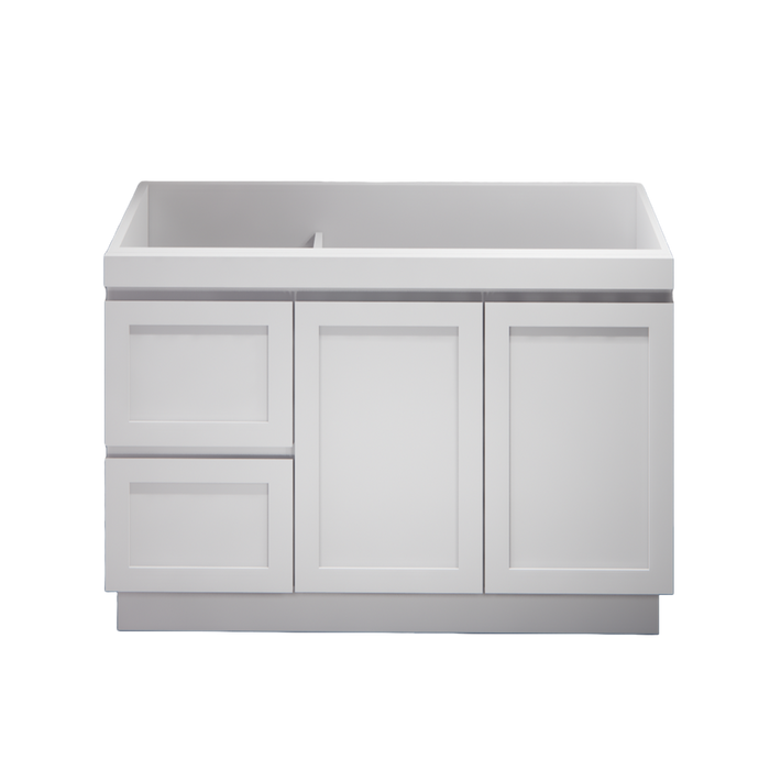 600-1500mm ABS Miami Matt White Shaker Plywood Freestanding(on Kickboard) Vanity Cabinet - HD reno