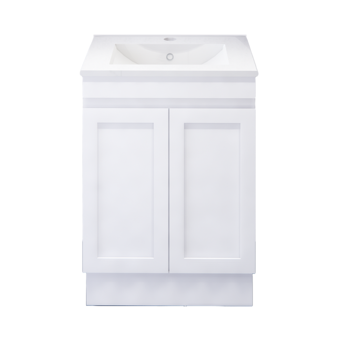 600-1500mm ABS Miami Matt White Shaker Plywood Freestanding(on Kickboard) Vanity Cabinet - HD reno