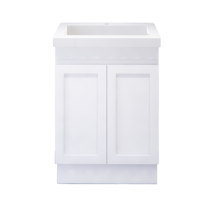 600-1500mm ABS Miami Matt White Shaker Plywood Freestanding(on Kickboard) Vanity Cabinet - HD reno
