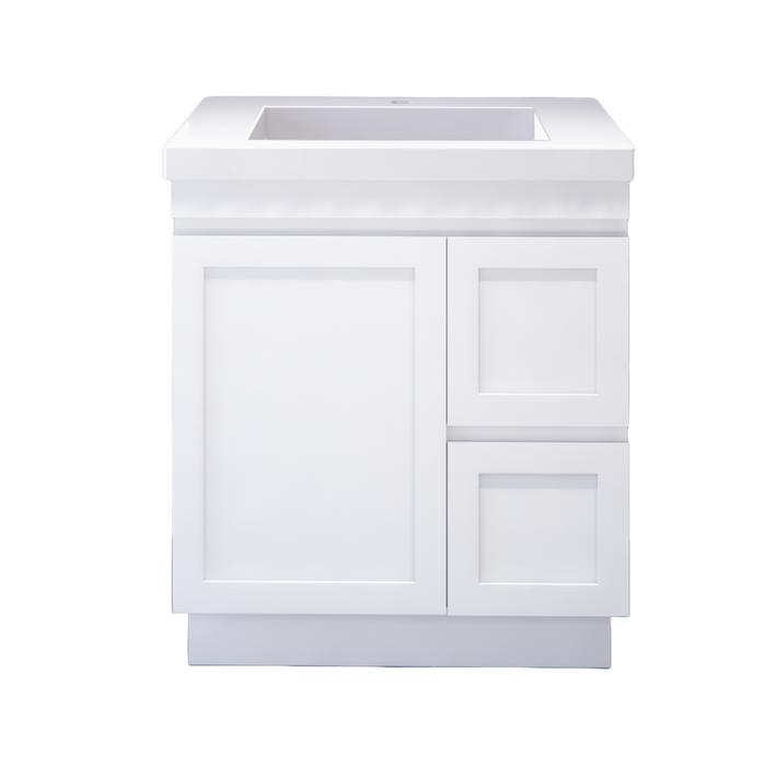 600-1500mm ABS Miami Matt White Shaker Plywood Freestanding(on Kickboard) Vanity Cabinet - HD reno