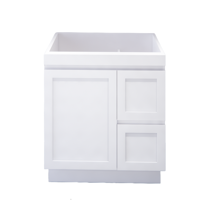 600-1500mm ABS Miami Matt White Shaker Plywood Freestanding(on Kickboard) Vanity Cabinet - HD reno