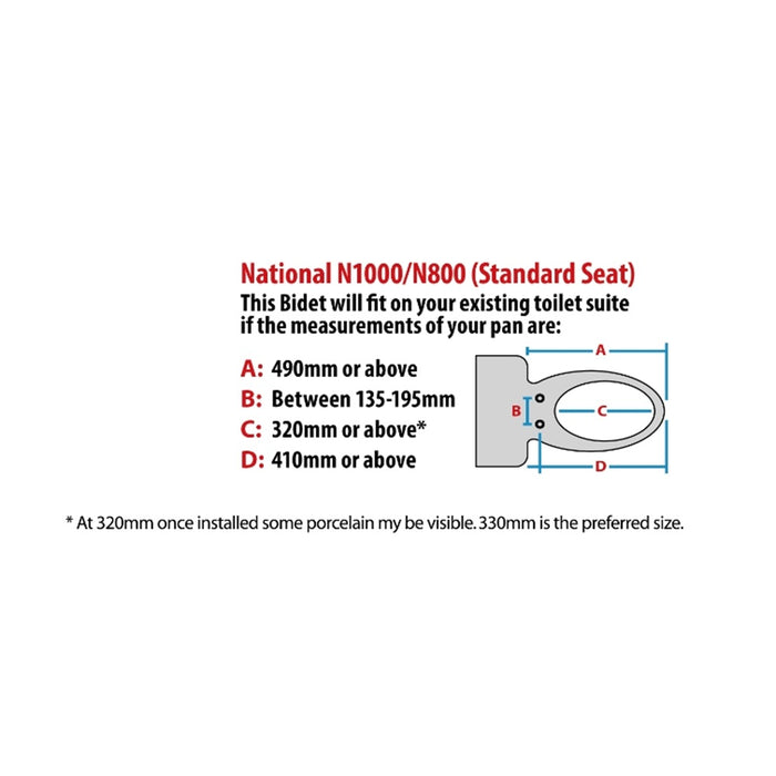 The Bidet Shop ANational N-800R Standard Retrofit Bidet - Side Control