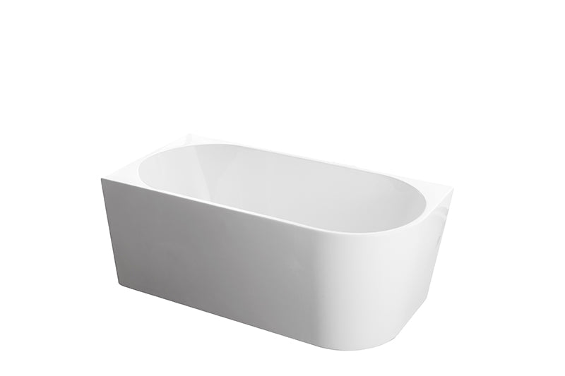 1300/1400*720*600mm Nerida Series Gloss White Corner Bathtub Non-Over Flow