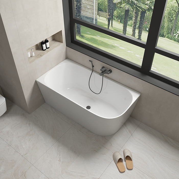 1300/1400*720*600mm Nerida Series Gloss White Corner Bathtub Non-Over Flow