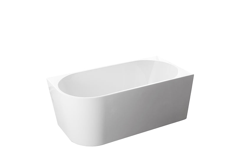 1300/1400*720*600mm Nerida Series Gloss White Corner Bathtub Non-Over Flow