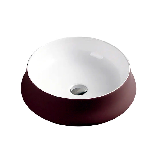 440*440*155mm Mix Purple with White Ceramic Round Above Counter Art Basin