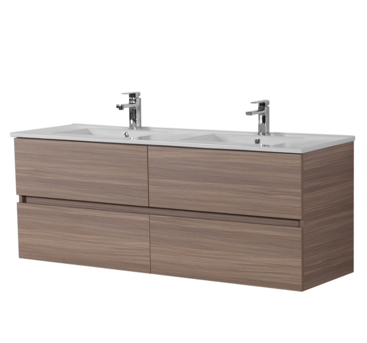 600-1500*460*560mm Stella Oak Bathroom Vanity Wall Hung Cabinet Only and Ceramic/Stone Top Available