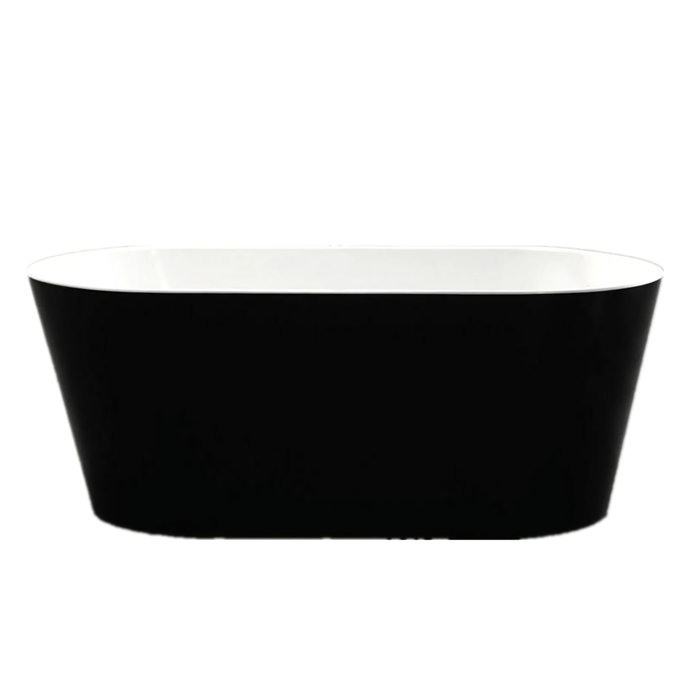 1200-1700*710*550mm Poseidon OBT Gloss White/Gloss Black Oval Acrylic Freestanding Bathtub