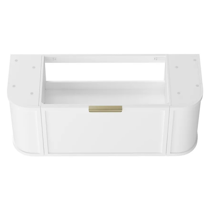 600-1800*450*452mm Hampshire Stain White Moisture Resistant Plywood Curve Wall Hung Vanity