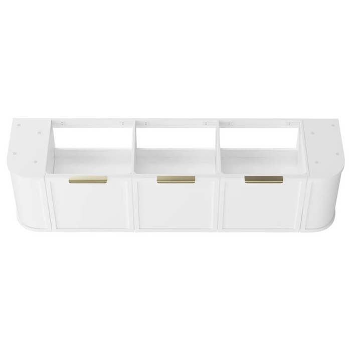 600-1800*450*452mm Hampshire Stain White Moisture Resistant Plywood Curve Wall Hung Vanity