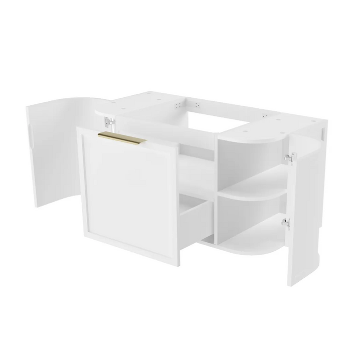 600-1800*450*452mm Hampshire Stain White Moisture Resistant Plywood Curve Wall Hung Vanity