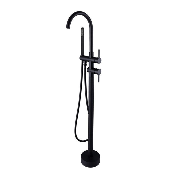 Aquaperla Chrome/Matt Black/Brushed Nickel/Gunmetal Grey/Brushed Gold Solid Brass With Handheld Shower Freestanding Bath Mixer - HD reno