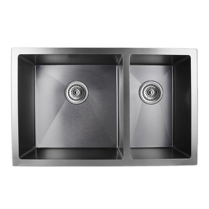 715*450*200mm ACA Handmade 304 Stainless Steel Double Bowl Top/Flush/Undermount Sink - HD reno
