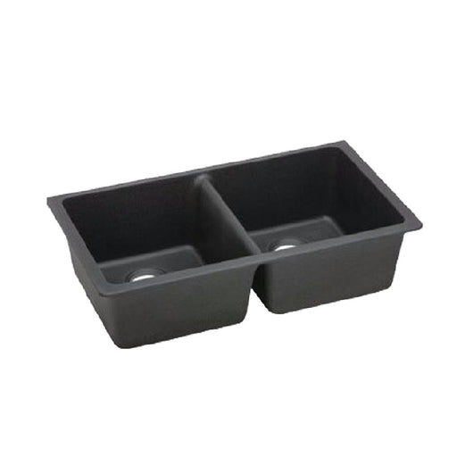 838*476*241mm Black/White Kitchen Sink Granite Stone Under Mount Double Bowls - HD reno