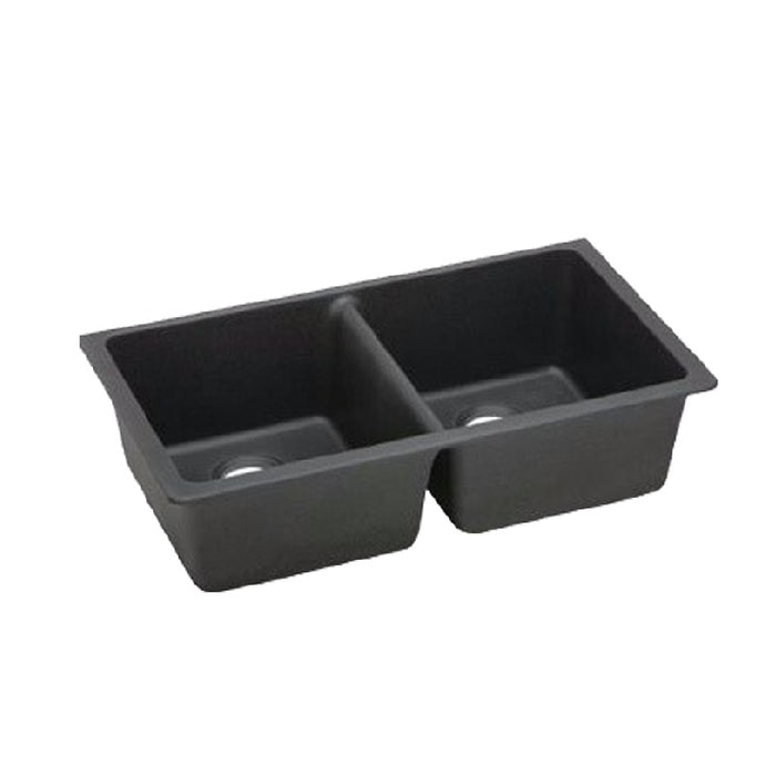838*476*241mm Black/White Kitchen Sink Granite Stone Under Mount Double Bowls - HD reno