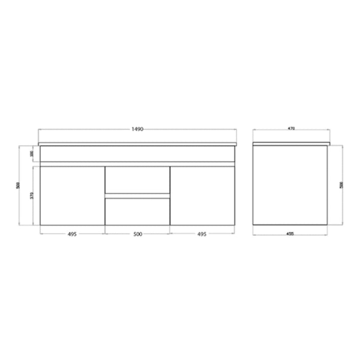 900-1800*460mm Bathroom Vanity Standard PVC Gloss White Wall Hung Vanity - HD reno