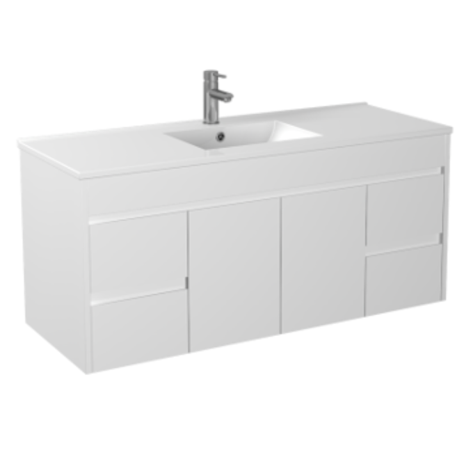 900-1800*460mm Bathroom Vanity Standard PVC Gloss White Wall Hung Vanity - HD reno