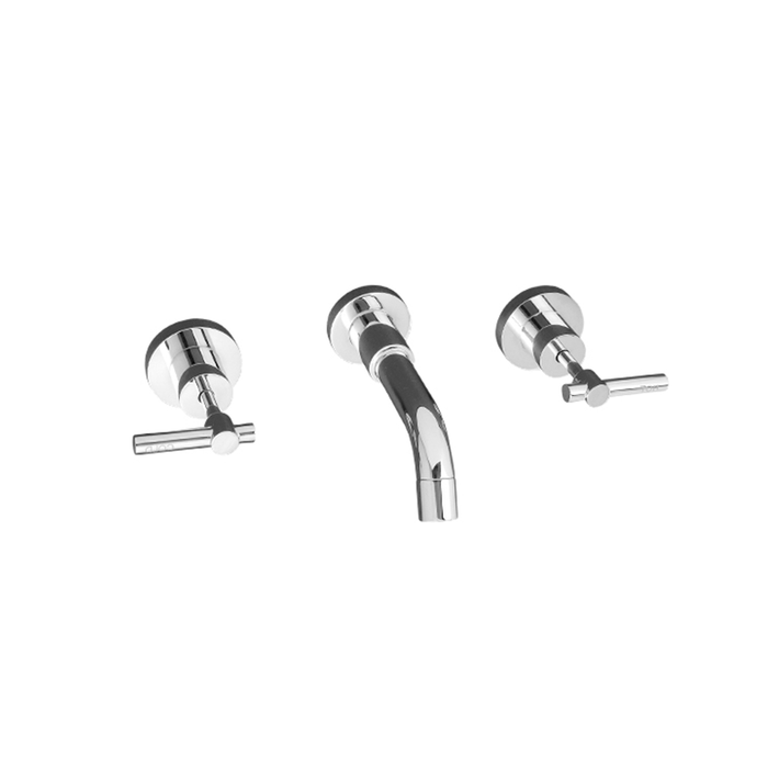Sabine Lever Bath Three-Piece Set Chrome Solid Brass