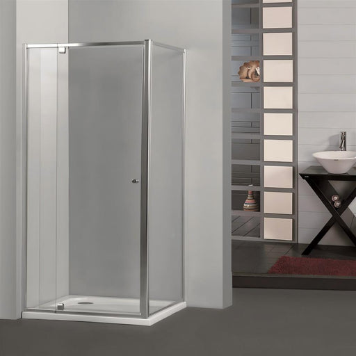 700-1470x2000mm Semi-frameless L Shape Pivot Door with Return Panel Chrome/Black Fittings 6mm Glass Shower Screens - HD reno