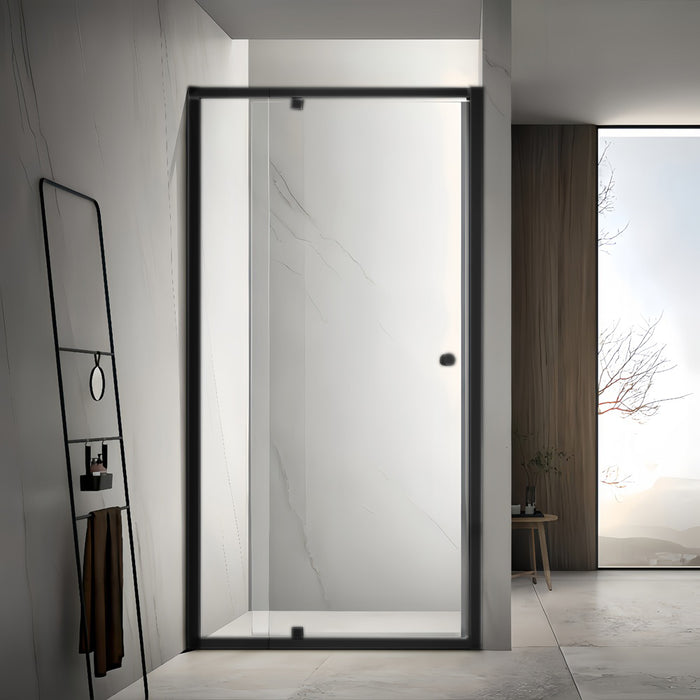 700-1470x2000mm Semi-frameless Pivot Door Wall to Wall Chrome Fittings 6mm Glass Shower Screens - HD reno