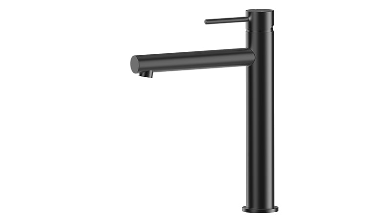 Ikon Otus Slimline Stainless Steel/Chrome/Matt Black/Gunmetal Grey/Brushed Gold Stainless Steel SS Highrise Basin Mixer - HD reno