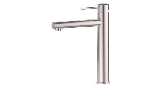 Ikon Otus Slimline Stainless Steel/Chrome/Matt Black/Gunmetal Grey/Brushed Gold Stainless Steel SS Highrise Basin Mixer - HD reno