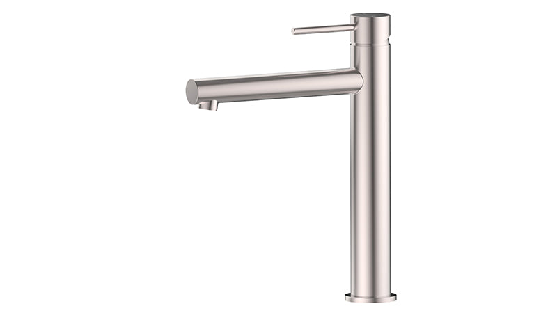 Ikon Otus Slimline Stainless Steel/Chrome/Matt Black/Gunmetal Grey/Brushed Gold Stainless Steel SS Highrise Basin Mixer - HD reno