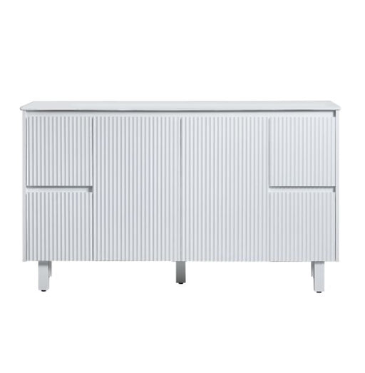 1500*455*860mm POS Brighton Matt White PVC Constructed Fluted Bathroom Vanity With Legs/Kickboard - HD reno