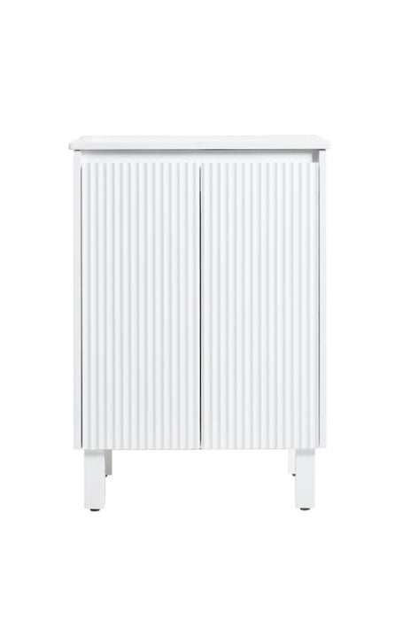 600*455*860mm POS Brighton Matt White PVC Constructed Fluted Bathroom Vanity With Legs/Kickboard - HD reno