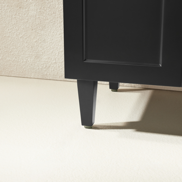 1200*455*860mm POS Harrington Matt Black PVC Constructed Freestanding Vanity With Legs - Right Hand Drawer - HD reno