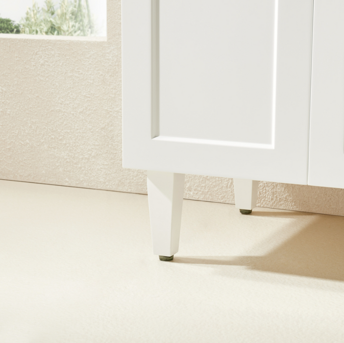 1200*455*860mm POS Harrington Matt White PVC Constructed Freestanding Vanity With Kick Board - Left Hand Drawer - HD reno