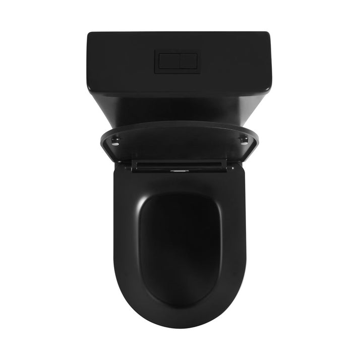 655*380*870mm Poseidon Avis Matt Black Rimless Back To Wall Toilet