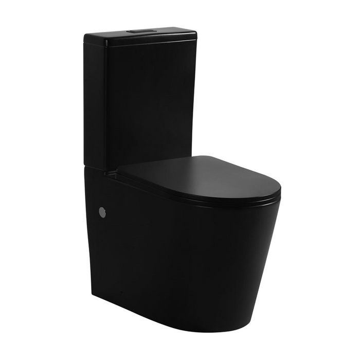 655*380*870mm Poseidon Avis Matt Black Rimless Back To Wall Toilet